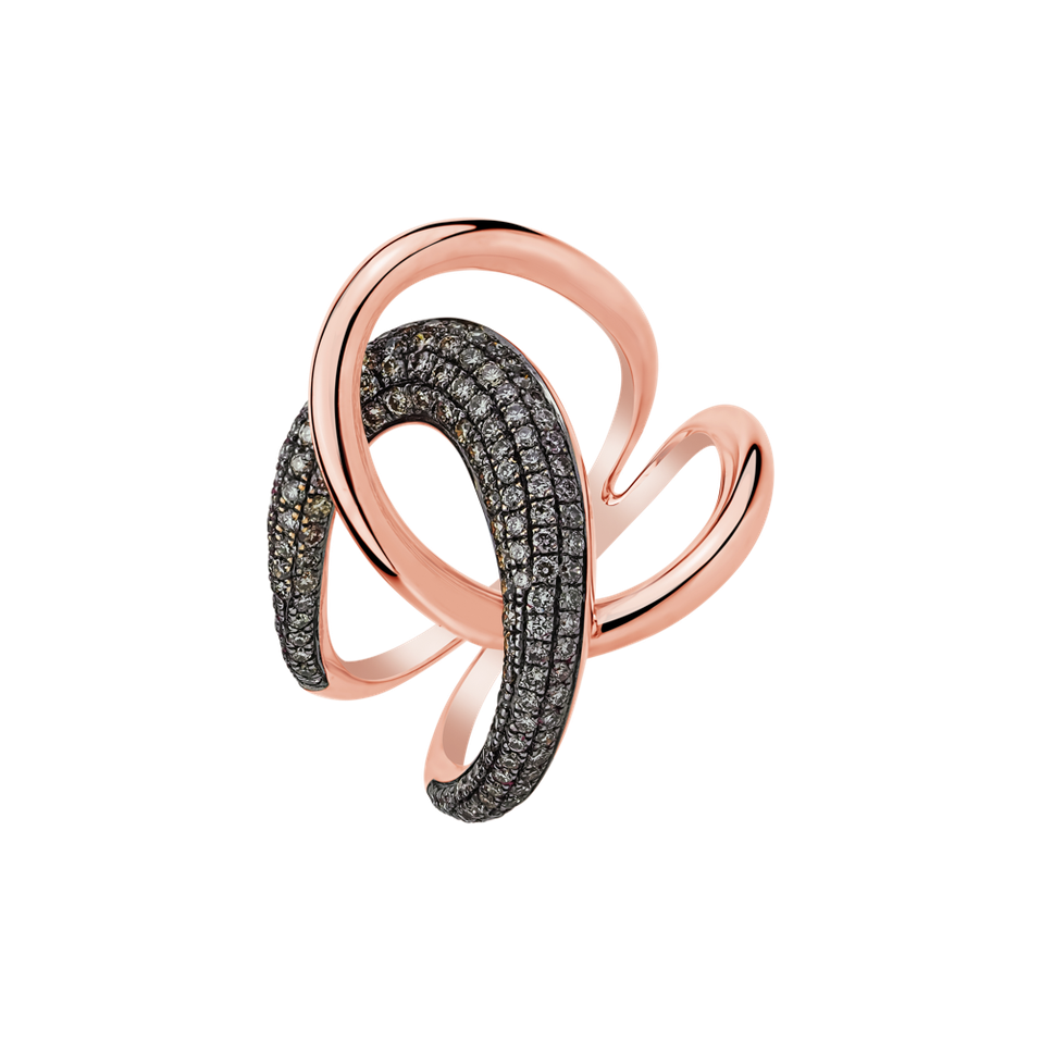 Prsteň s diamantmi Snake Sin