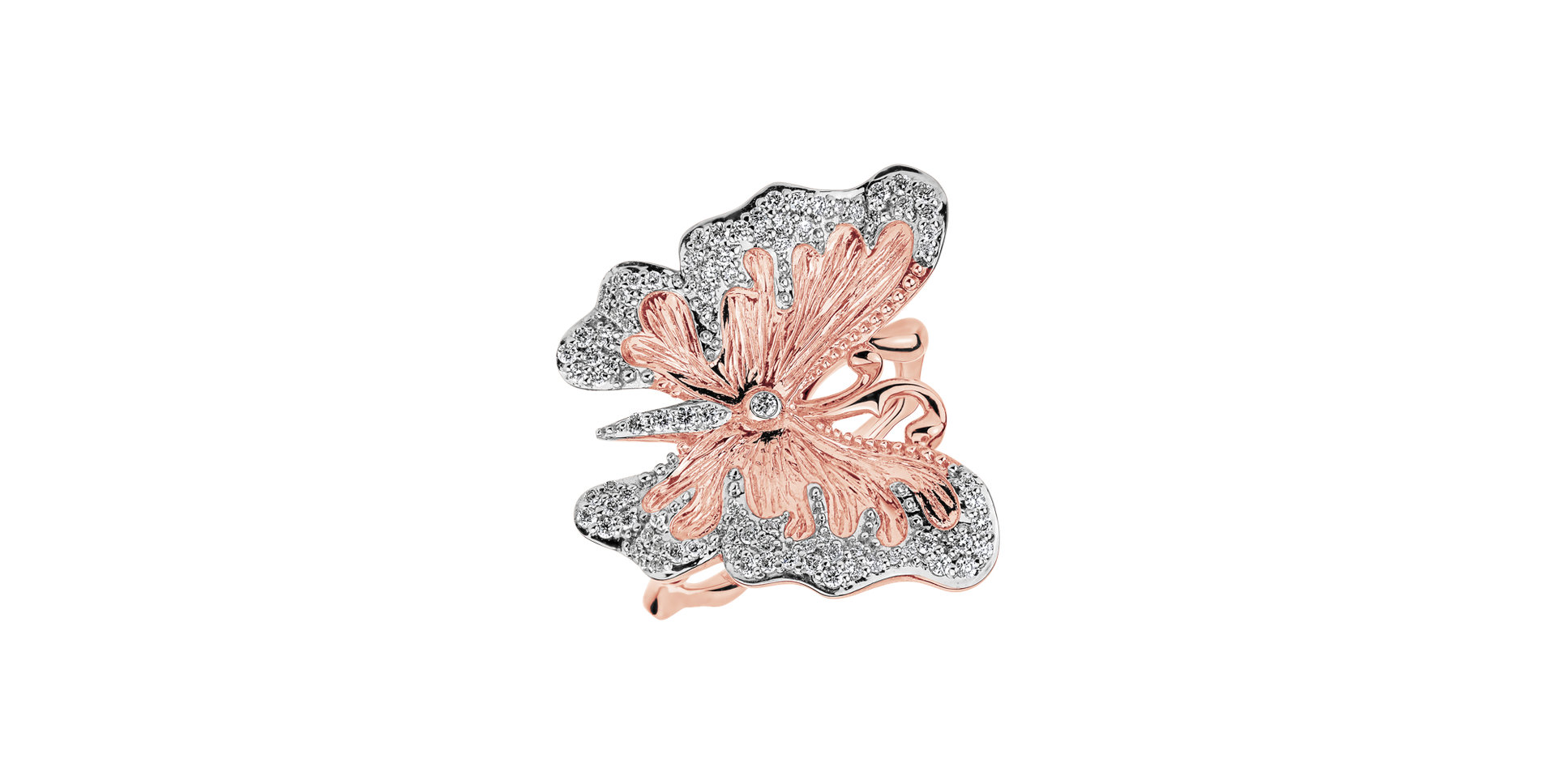 Prsteň s diamantmi Princely Butterfly