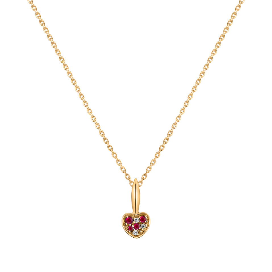 Přívěsok s diamantmi a rubínmi Recent Emotion