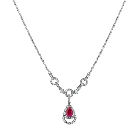 Náhrdelník s rubínom a diamantmi Shine Countess