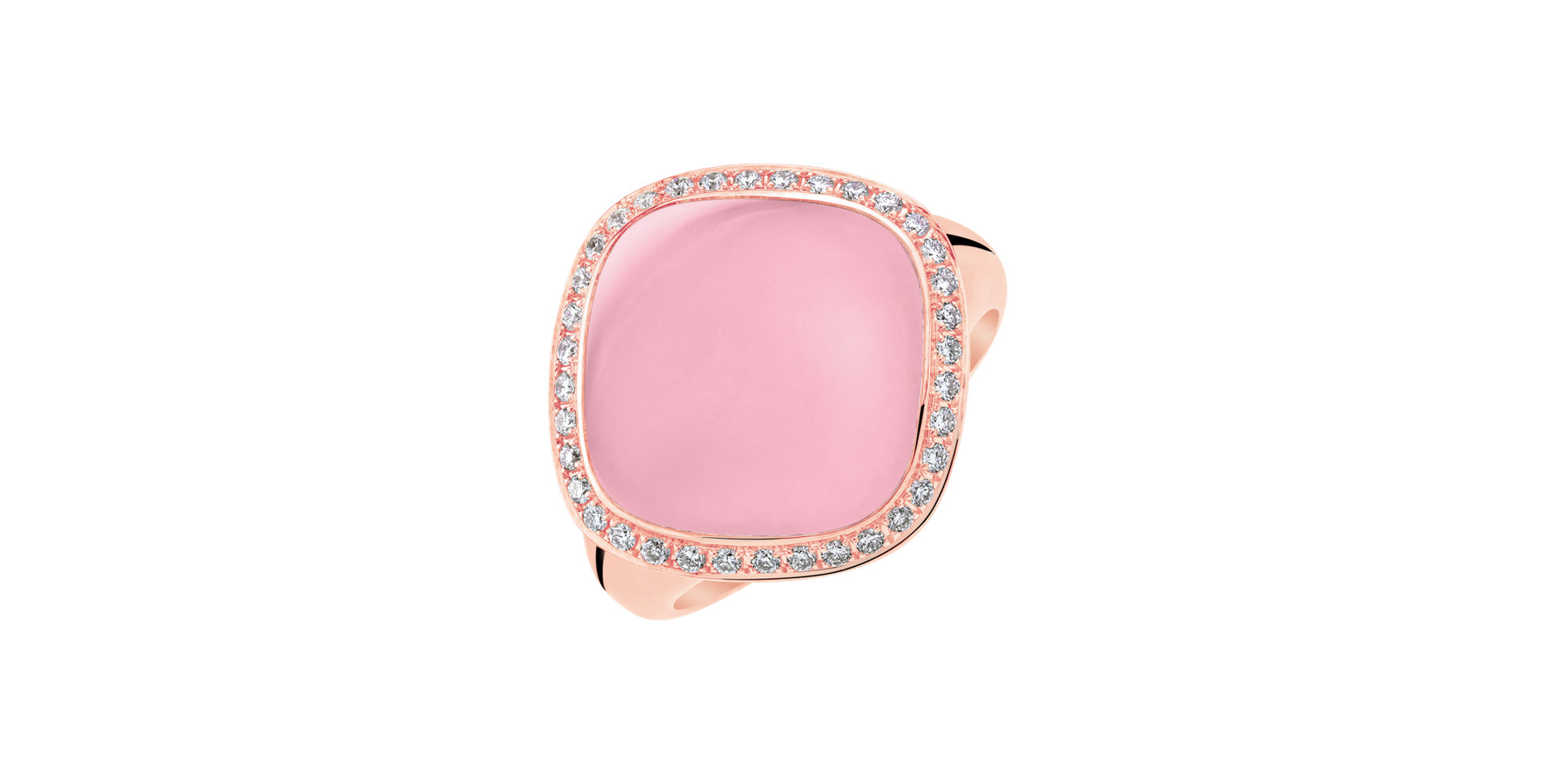 Prsteň s diamantmi  a ruženínom Lonely Blossom