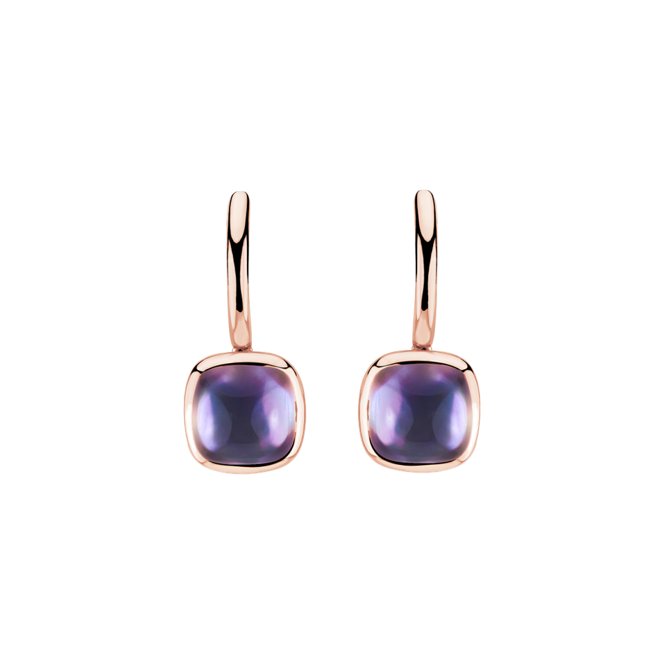 Náušnice s ametystom a perleťou Realm of petals