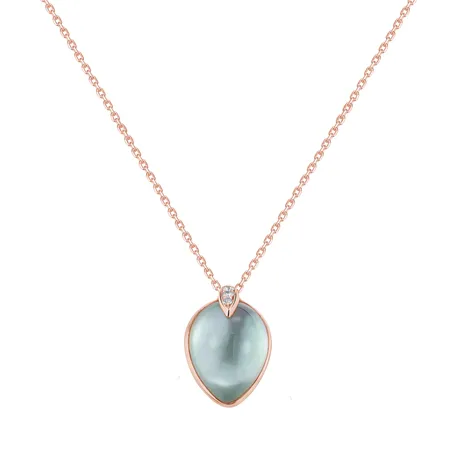 Prívesok s diamantmi, ametystom a perleťou Pearl Leaf
