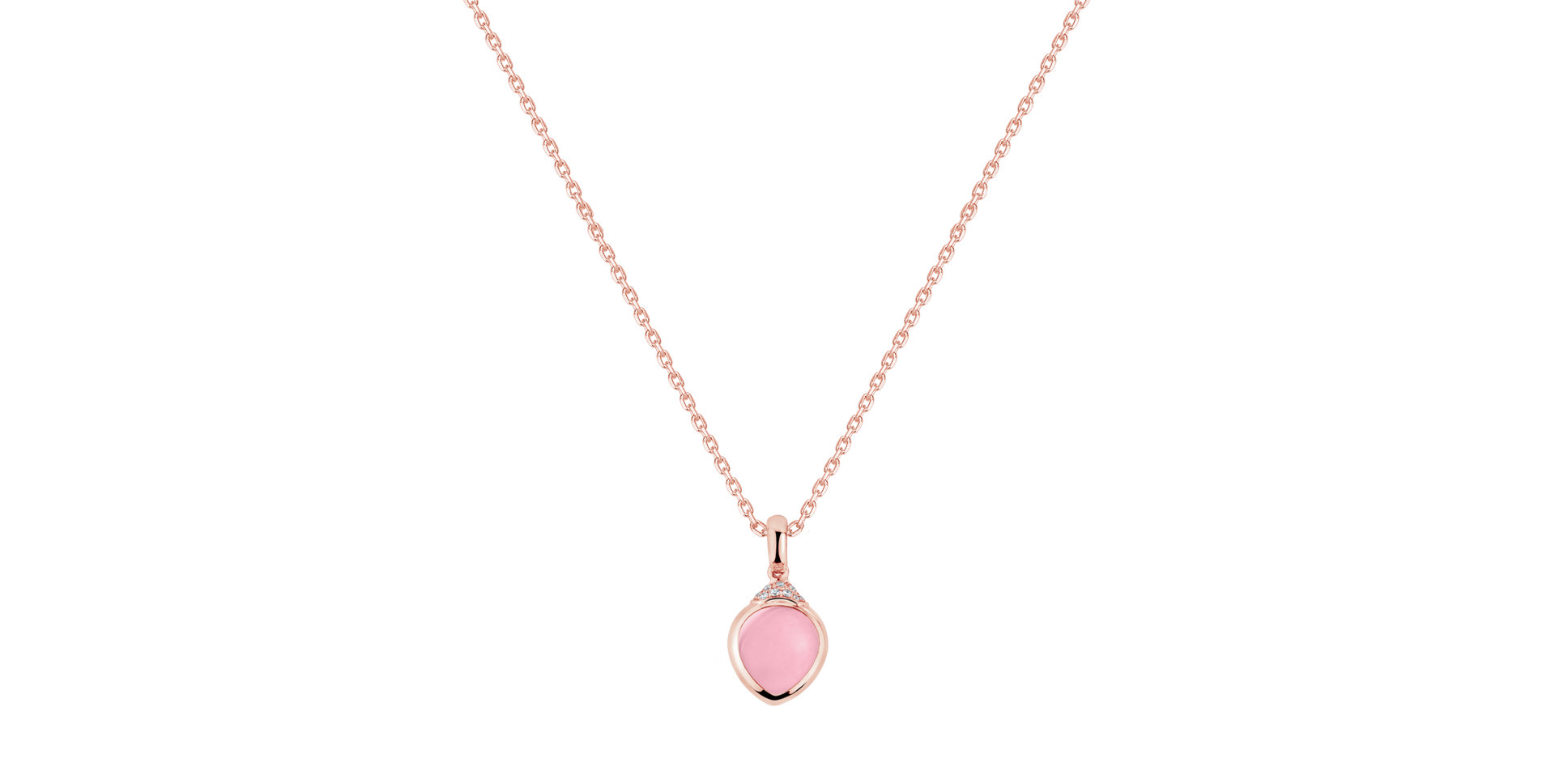 Prívesok s diamantmi a ruženínom Rosy Blossom