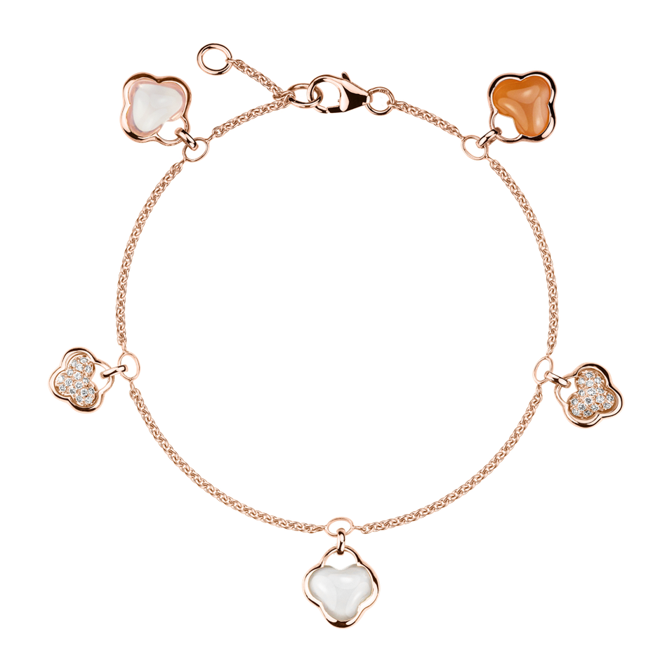 Náramok s diamantmi, mesačným kameňom a opálom Imposant Aurelia