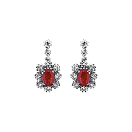 Náušnice s rubínom a diamantmi Crimson Luck