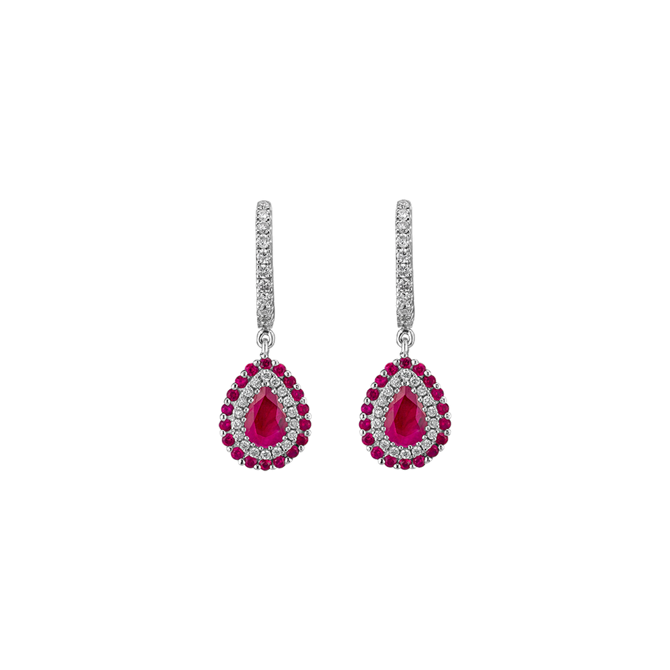 Náušnice s diamantmi a rubínmi Crimsion Sadness