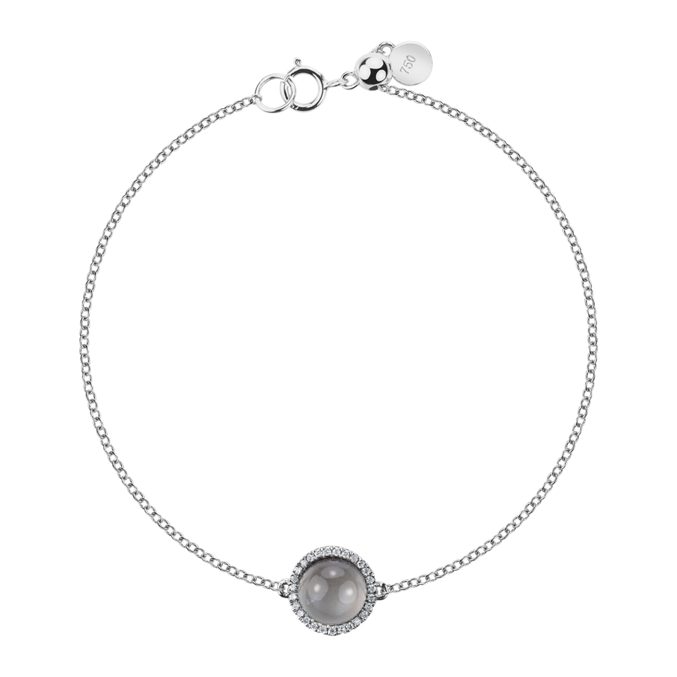 Náramok s diamantmi a mesačným kameňom Elyra