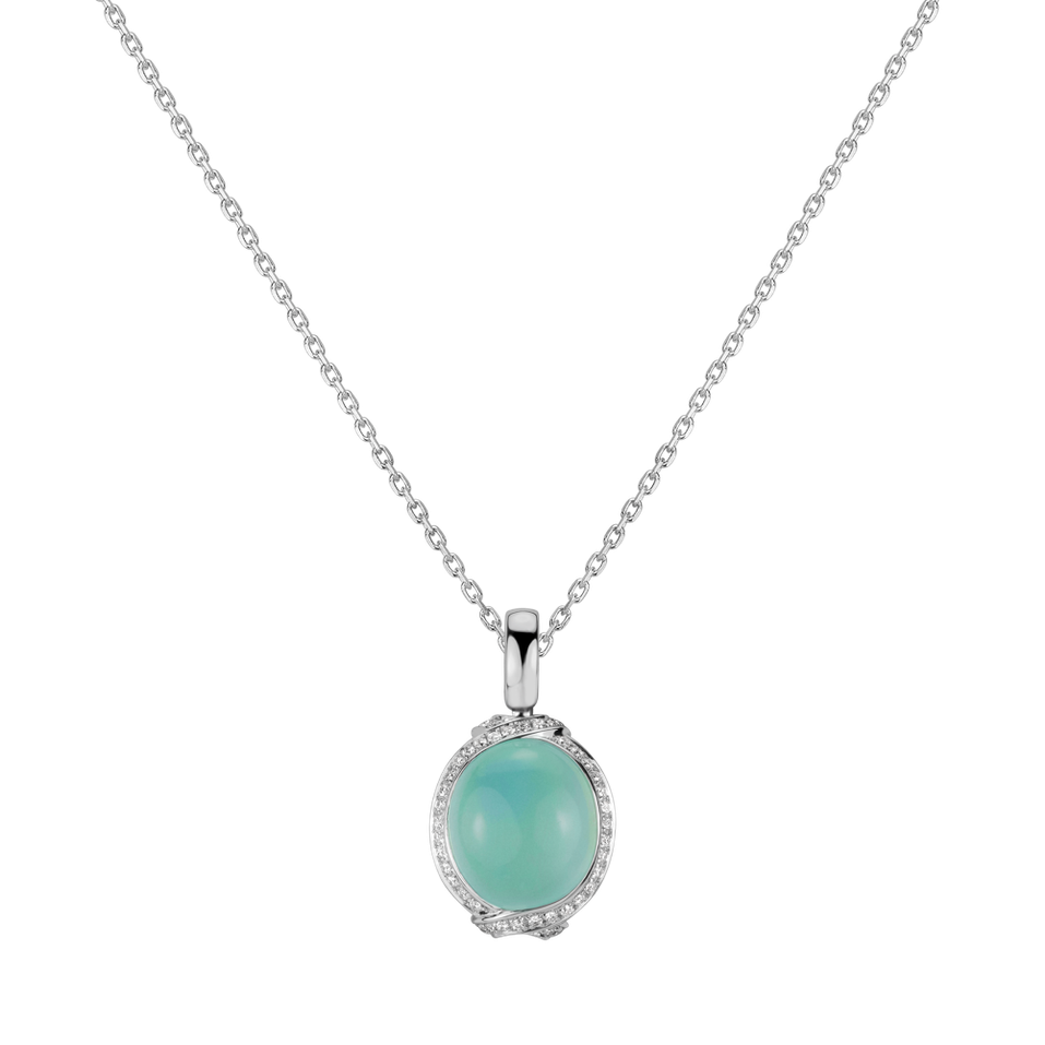 Prívesok s chalcedónom a diamantmi Poppyra