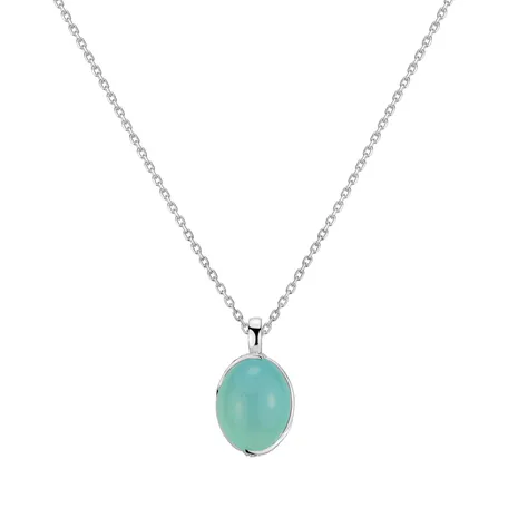 Prívesok s chalcedonom a diamantmi Floral Elegance