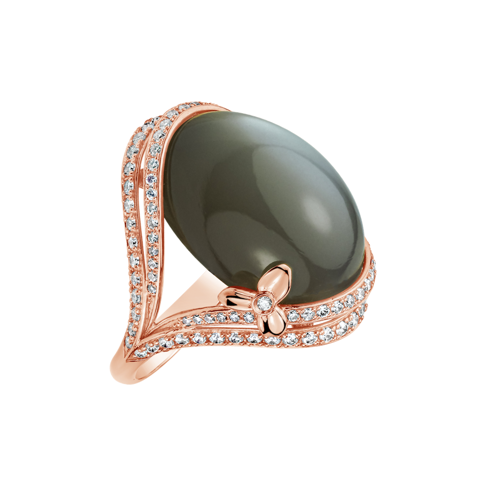 Prsteň s diamantmi a mesačným kameňom Magical Countess