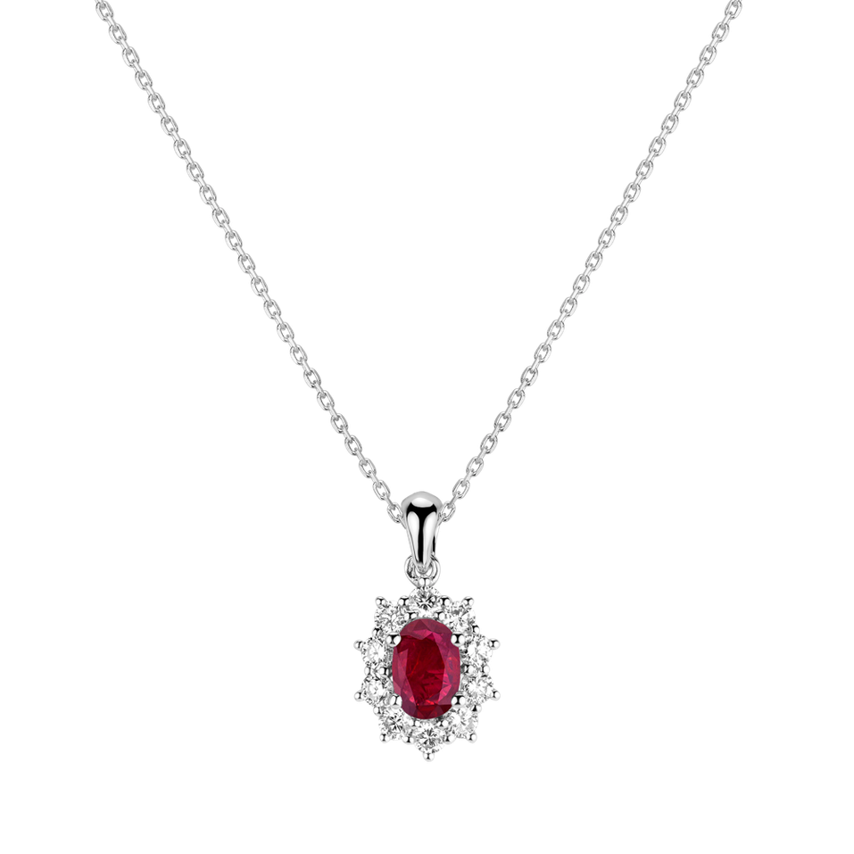 Přívěsok s rubínom a diamantmi Goddess Elegance