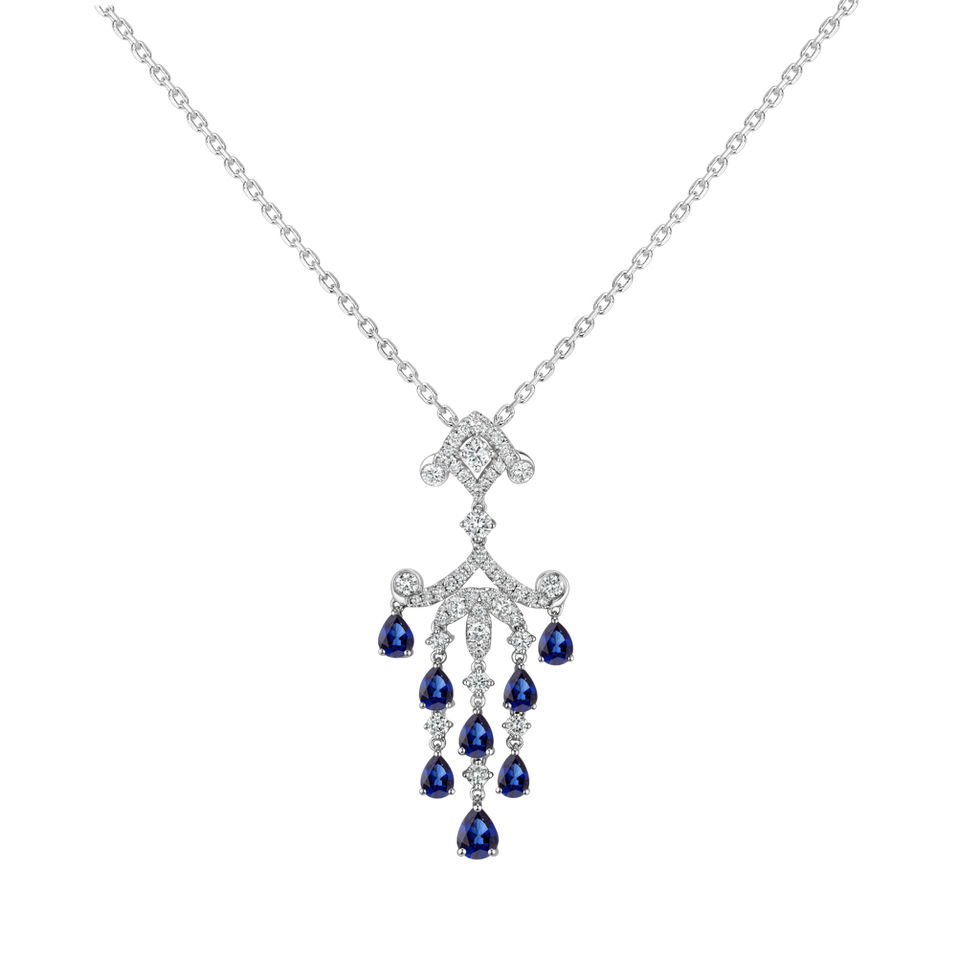 Přívěsok s diamantmi a zafírmi Sapphire Storm