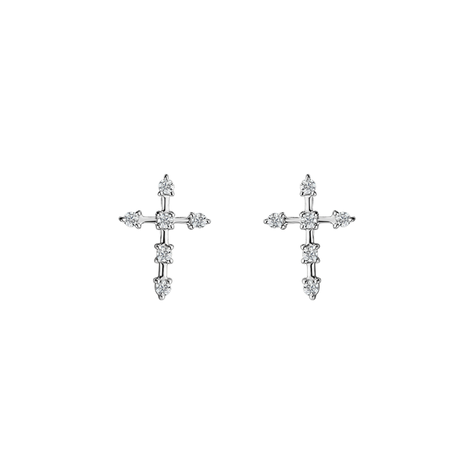 Náušnice s diamantmi Passion Cross