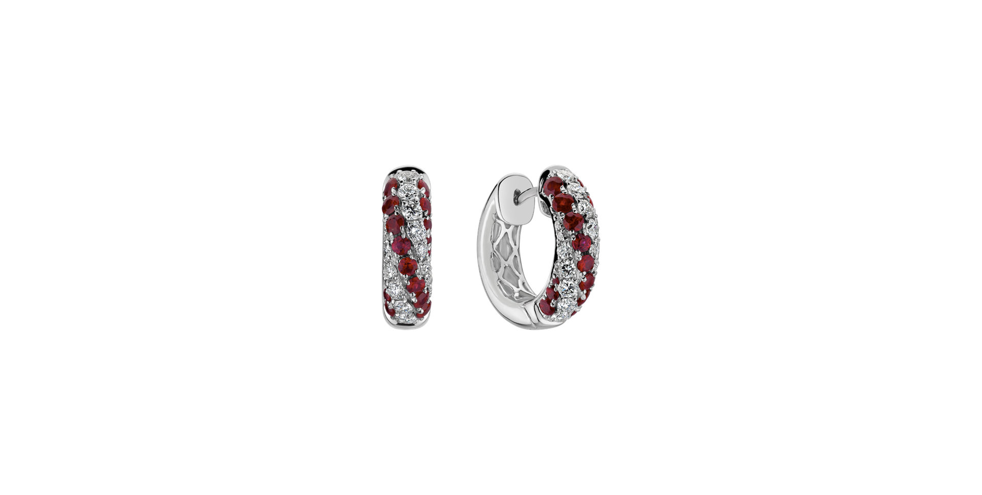 Náušnice s diamantmi a rubínmi Rhapsody of the Void