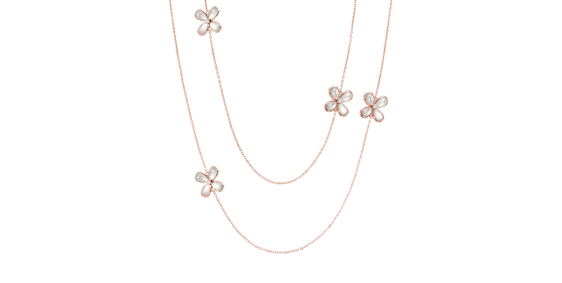 Náhrdelník s diamantmi a perleťou Dancers of the Wind