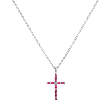 Přívěsok s diamantom a rubínmi Cross of Hope