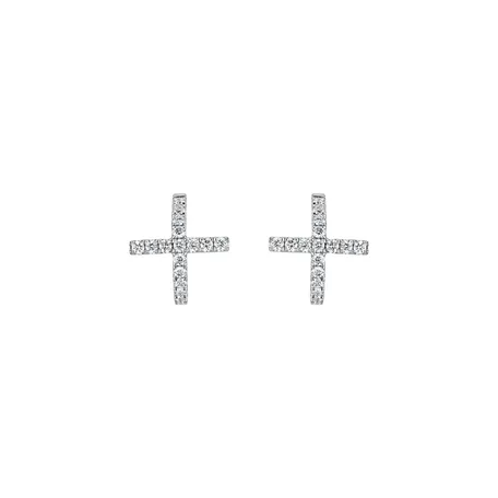 Náušnice s diamantmi Timeless Cross