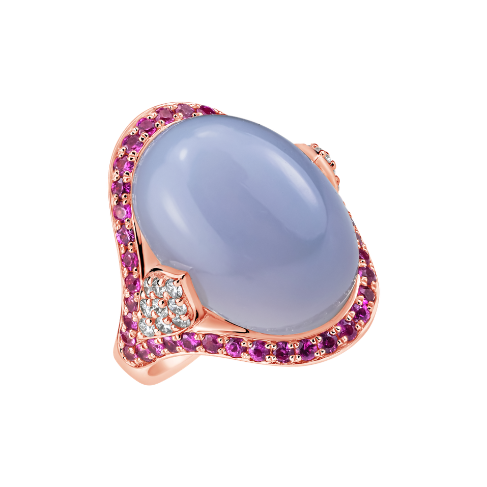 Prsteň s diamantmi, ametystom a zafírmi Baroque Essence