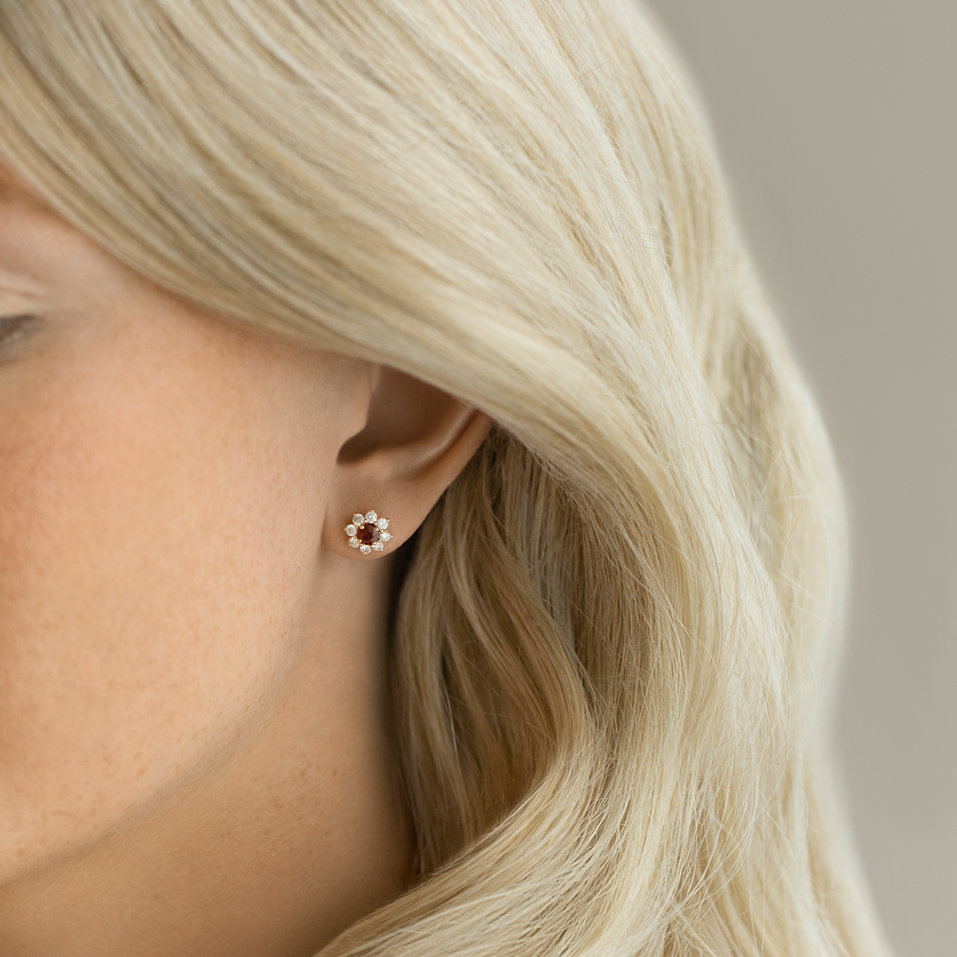 Náušnice s zafírom a diamantmi Celestial Romance