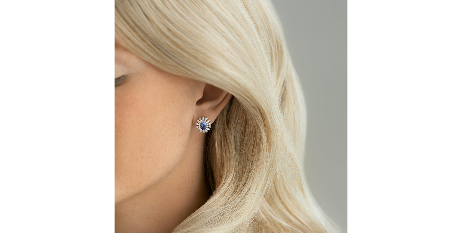 Náušnice s diamantmi a tanzanitom Fairytale Goddess