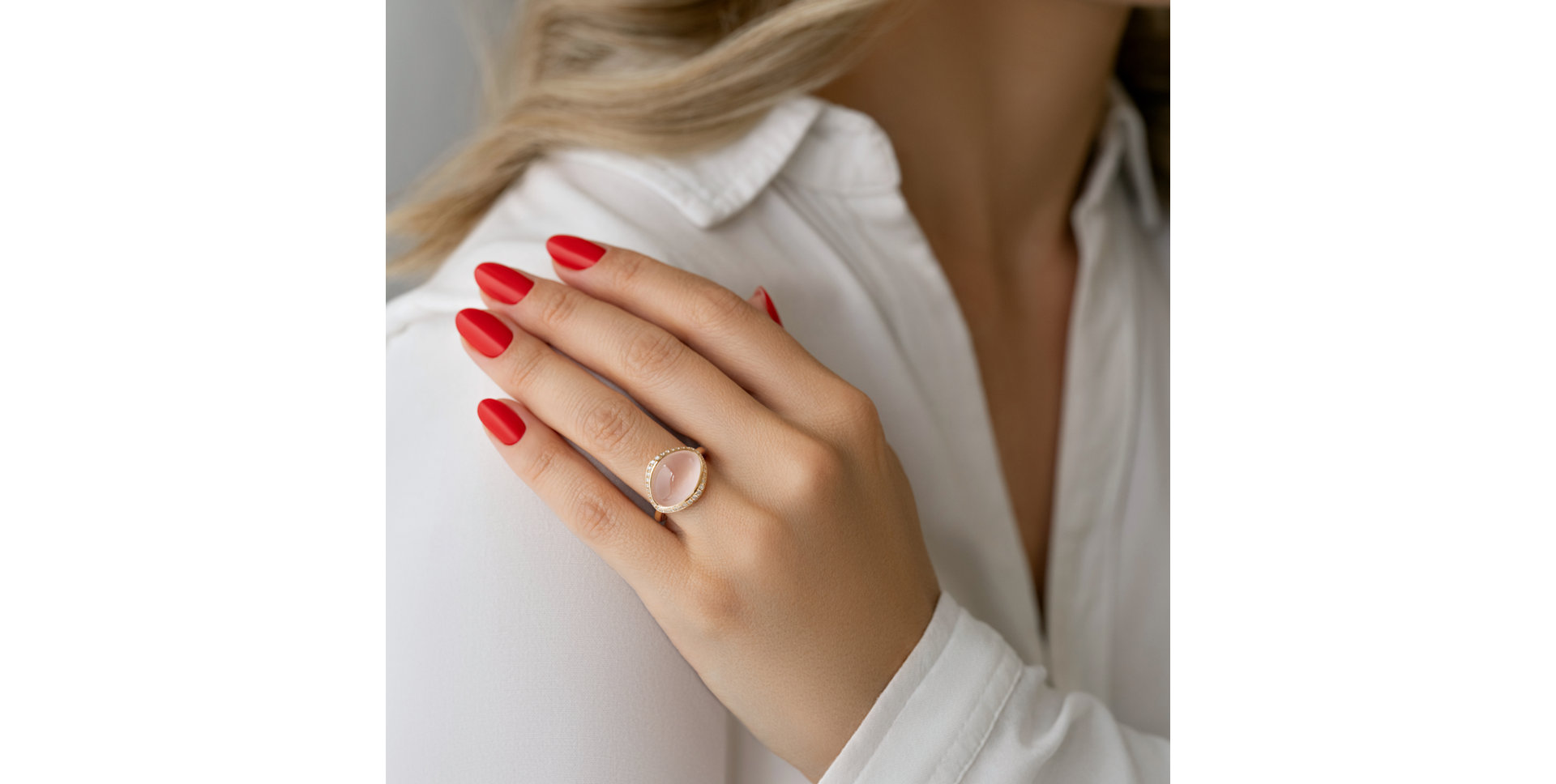 Prsteň s diamantmi a ruženínom Fabulous Magician