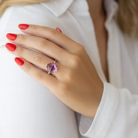 Prsteň s diamantmi a ametystom Pharaon Gem