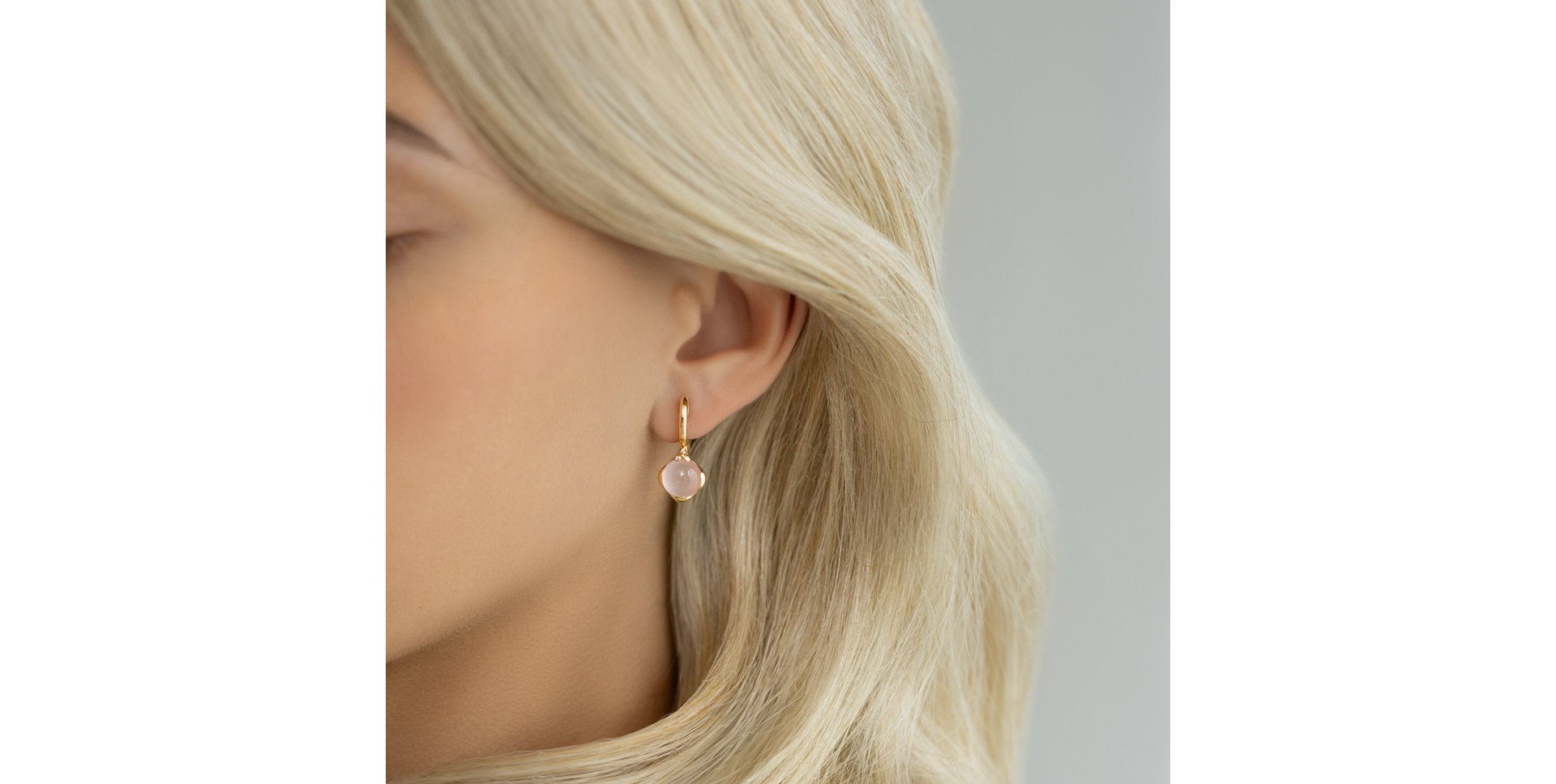 Náušnice s diamantmi a ruženínom Rising Andromeda