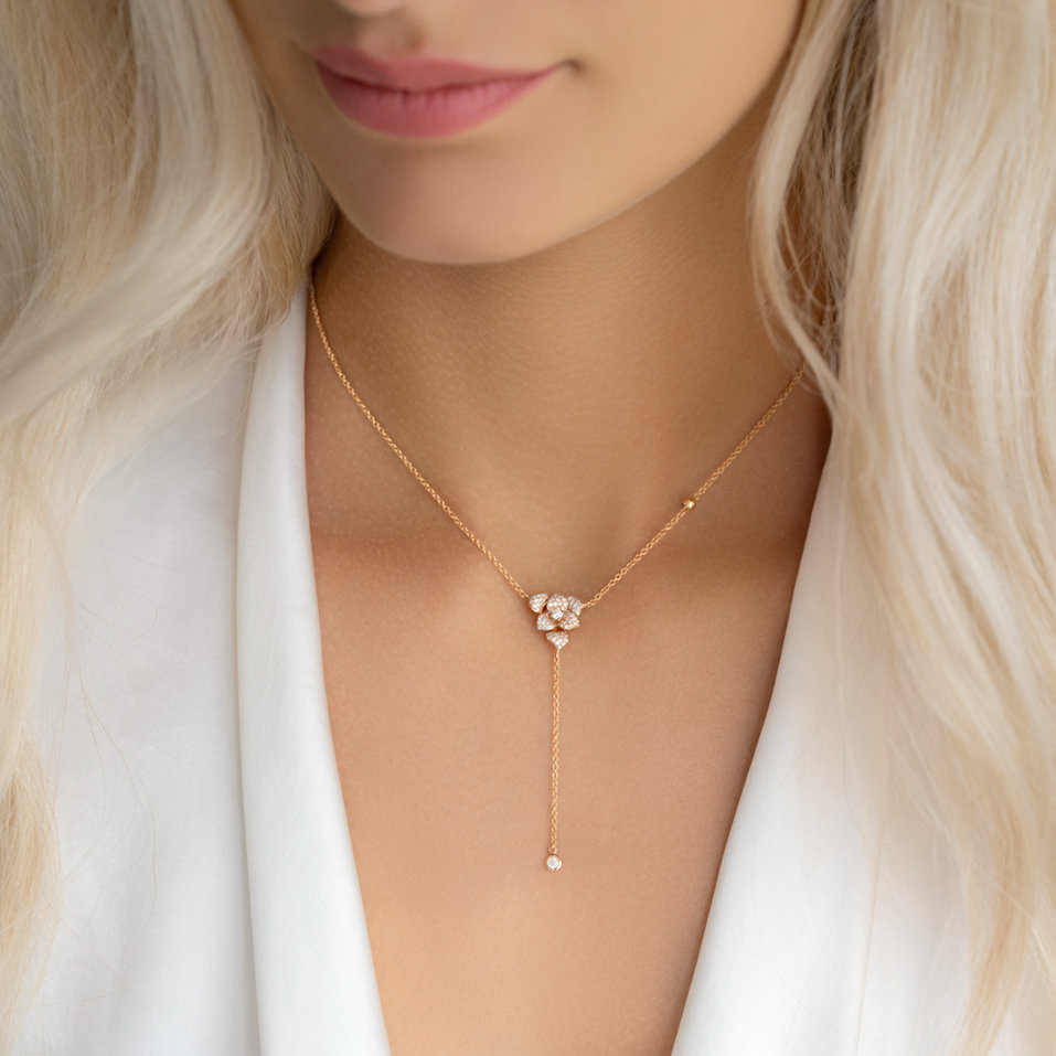 Náhrdelník s diamantmi Petal Sparkle