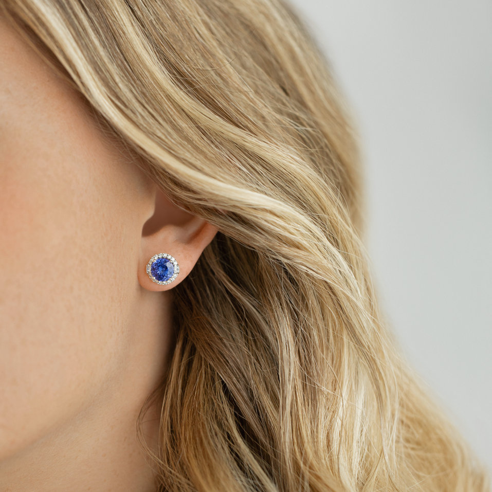 Náušnice s tanzanitom a diamantmi Tanzania Dream