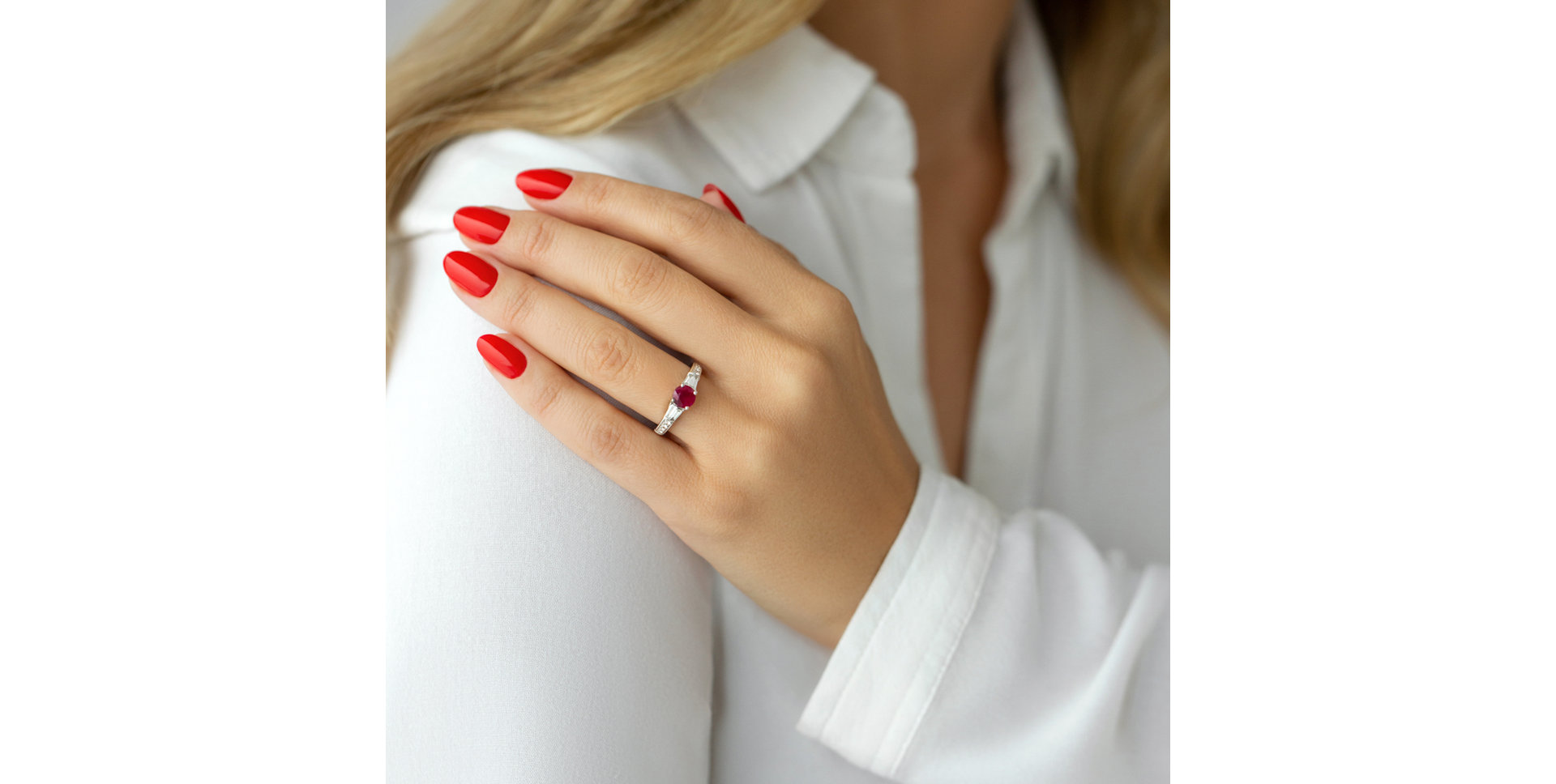 Prsteň s rubínom a diamantmi Ruby Sparkle