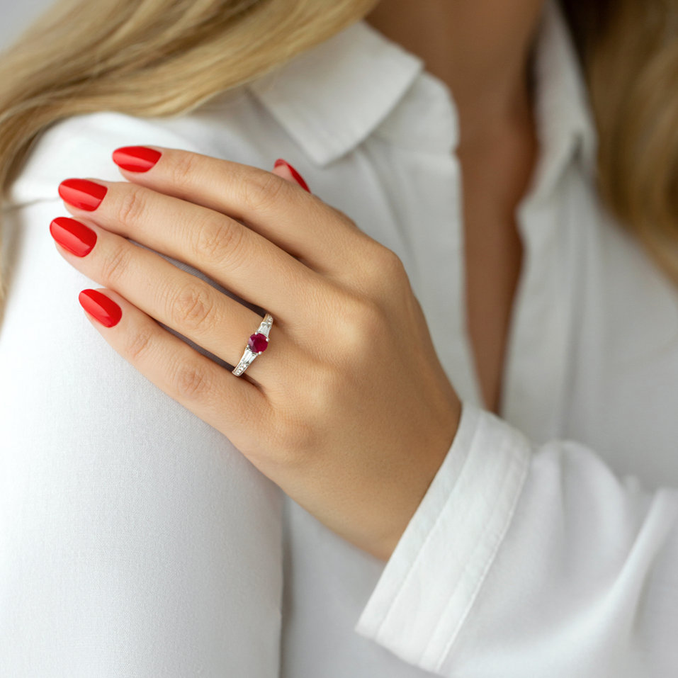 Prsteň s rubínom a diamantmi Ruby Sparkle