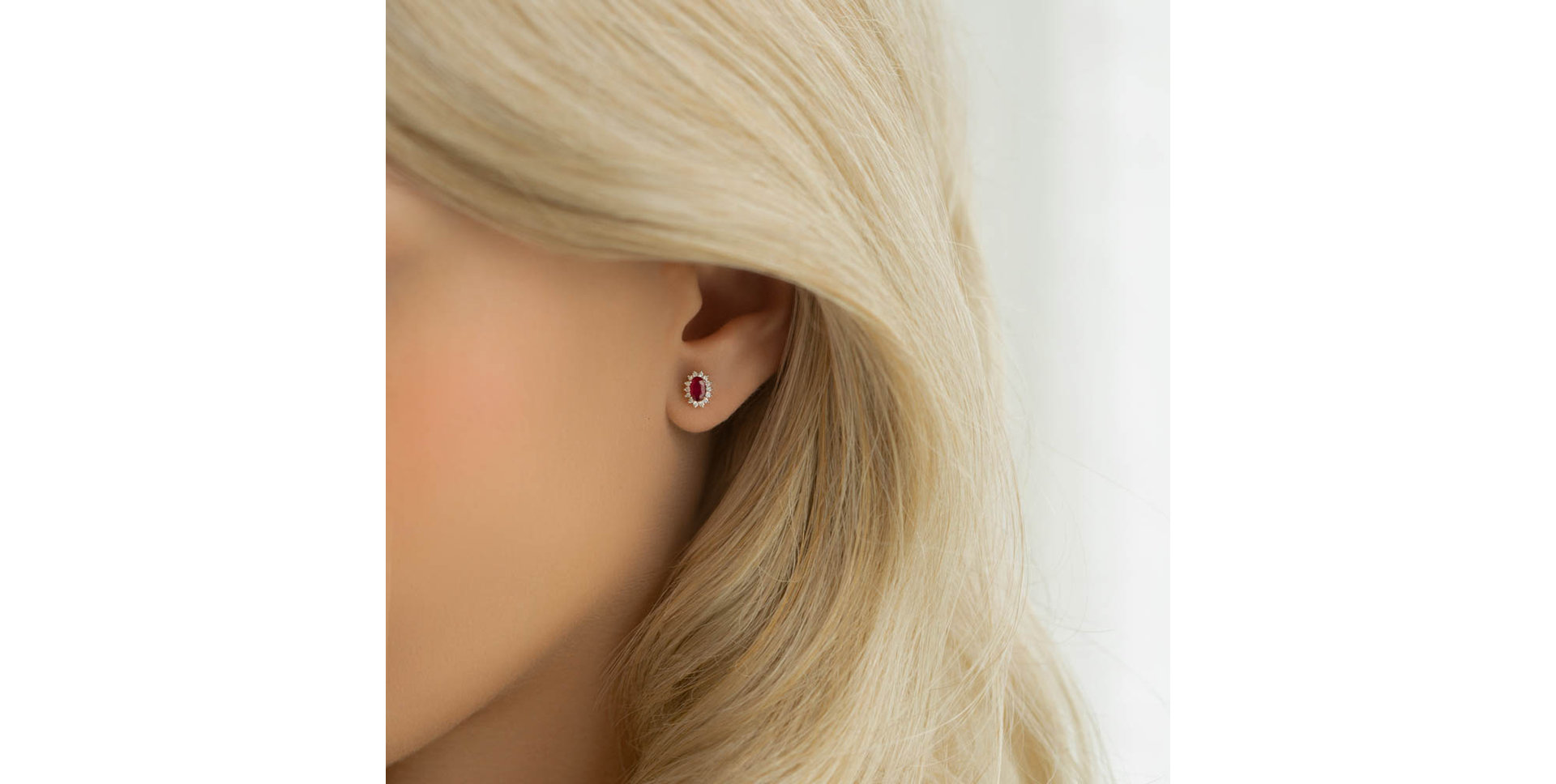 Náušnice s rubínom a diamantmi Princess Sparkle