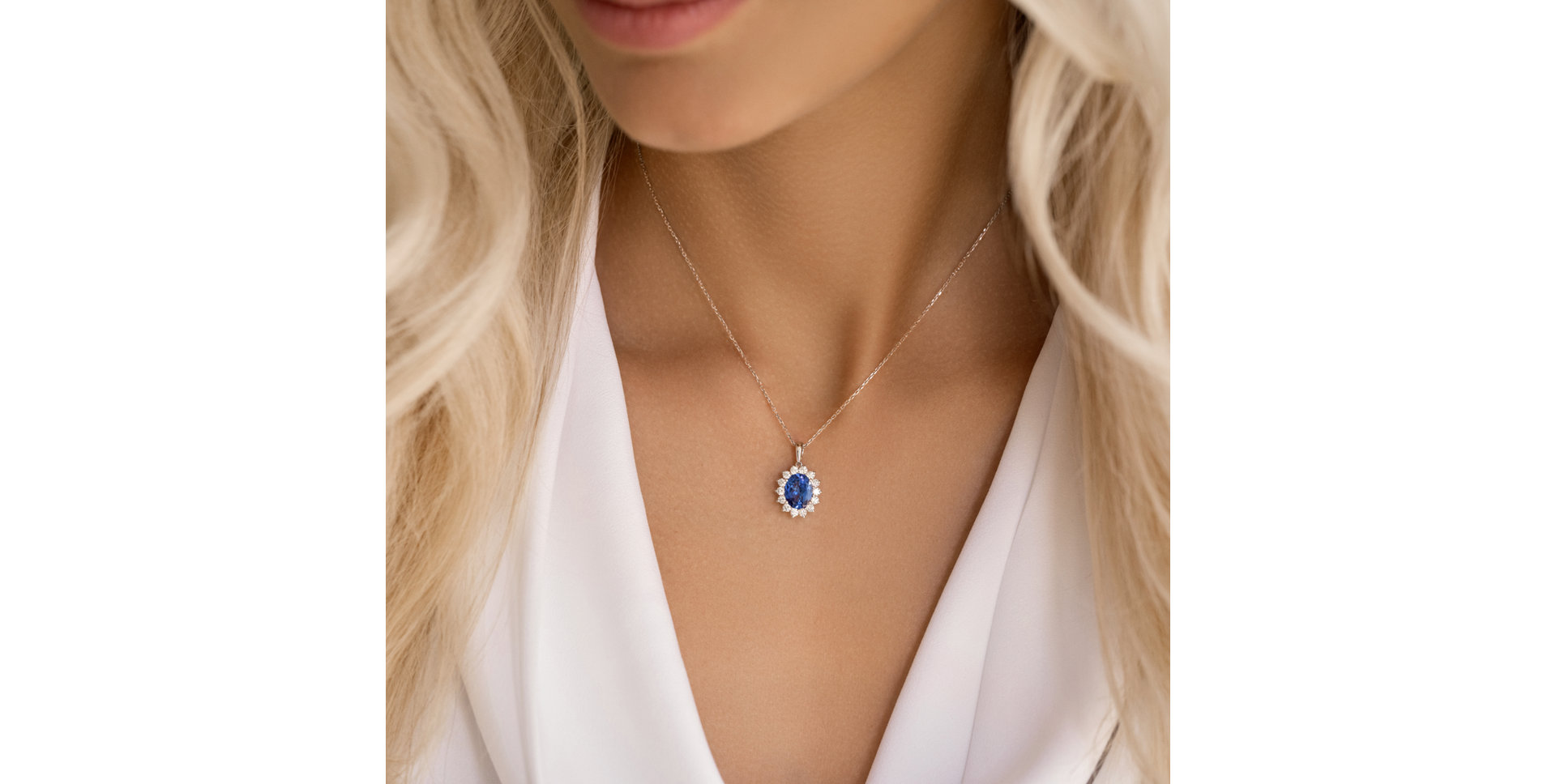 Přívěsok s tanzanitom a diamantmi Princess Sparkle