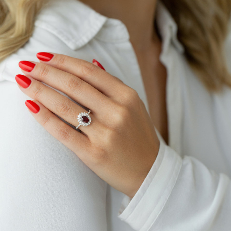 Prsteň s rubínom a diamantmi Aurora Goddess