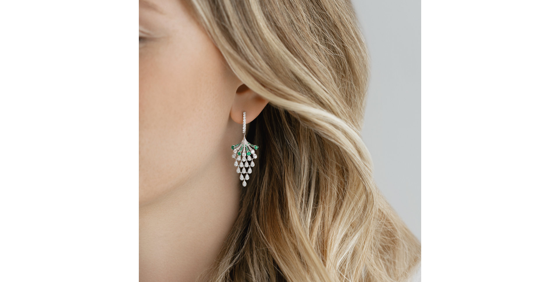 Náušnice s diamantmi a rubínmi Royal Mesh