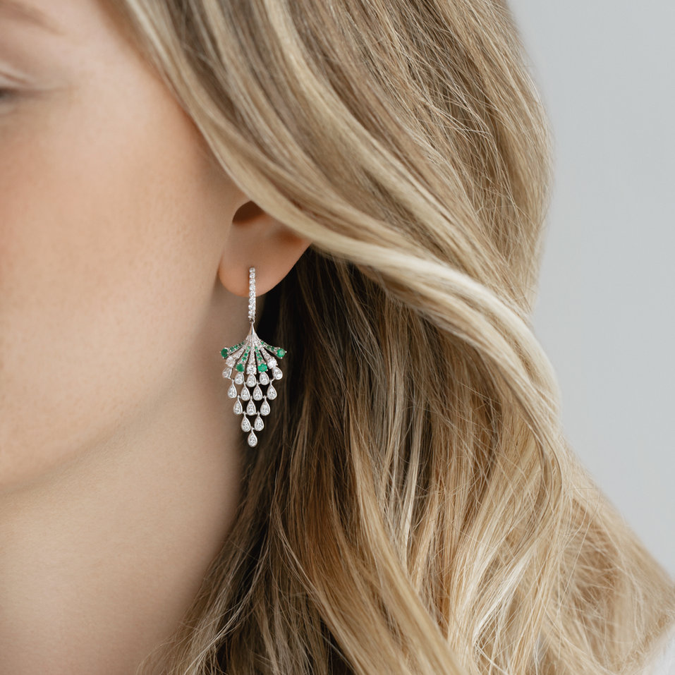 Náušnice s diamantmi a zafírmi Royal Mesh