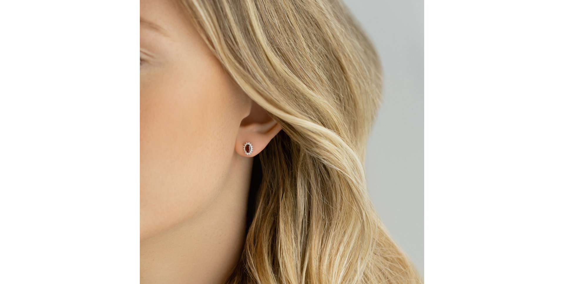 Náušnice s rubínom a diamantmi Princess Sparkle