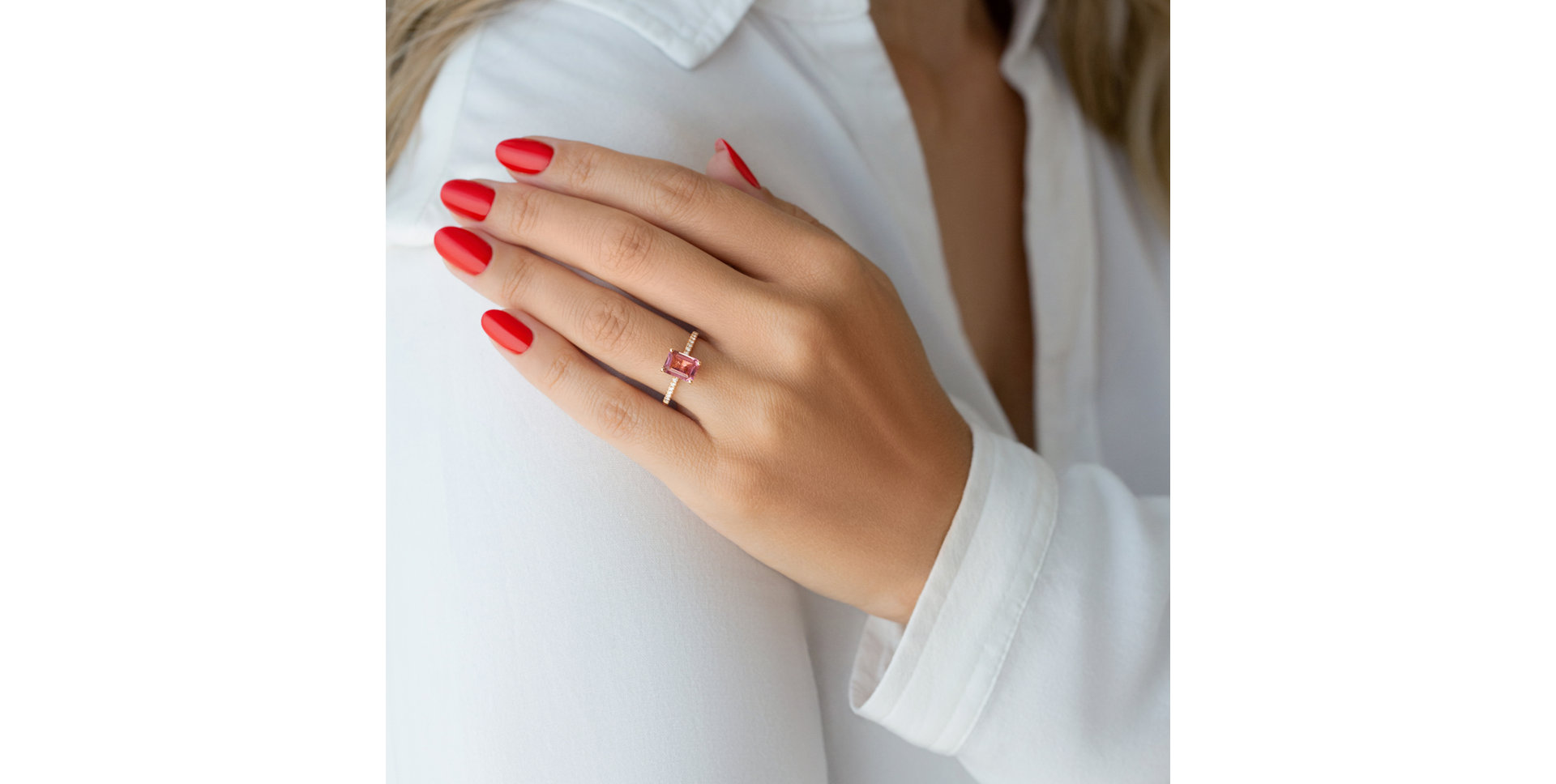 Prsteň s diamantmi a akvamarínom Carlotta