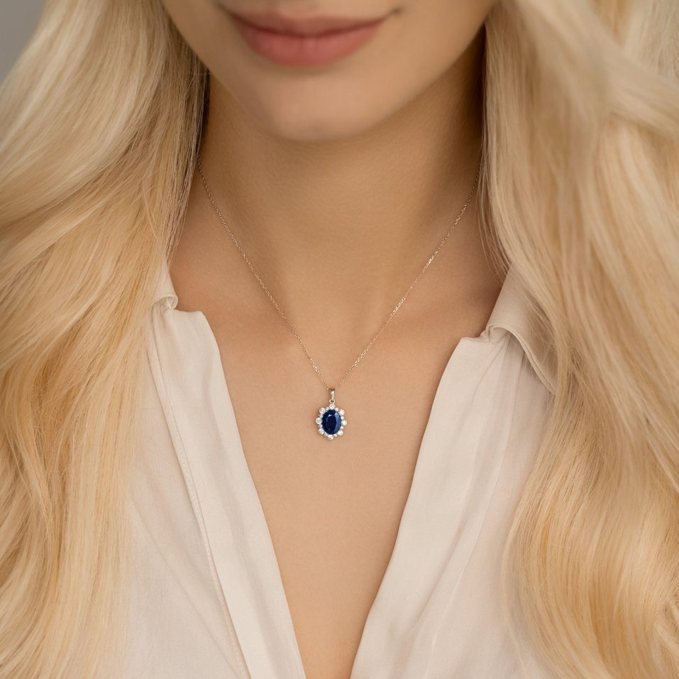 Přívěsok so zafírom a diamantmi Royal Aurora