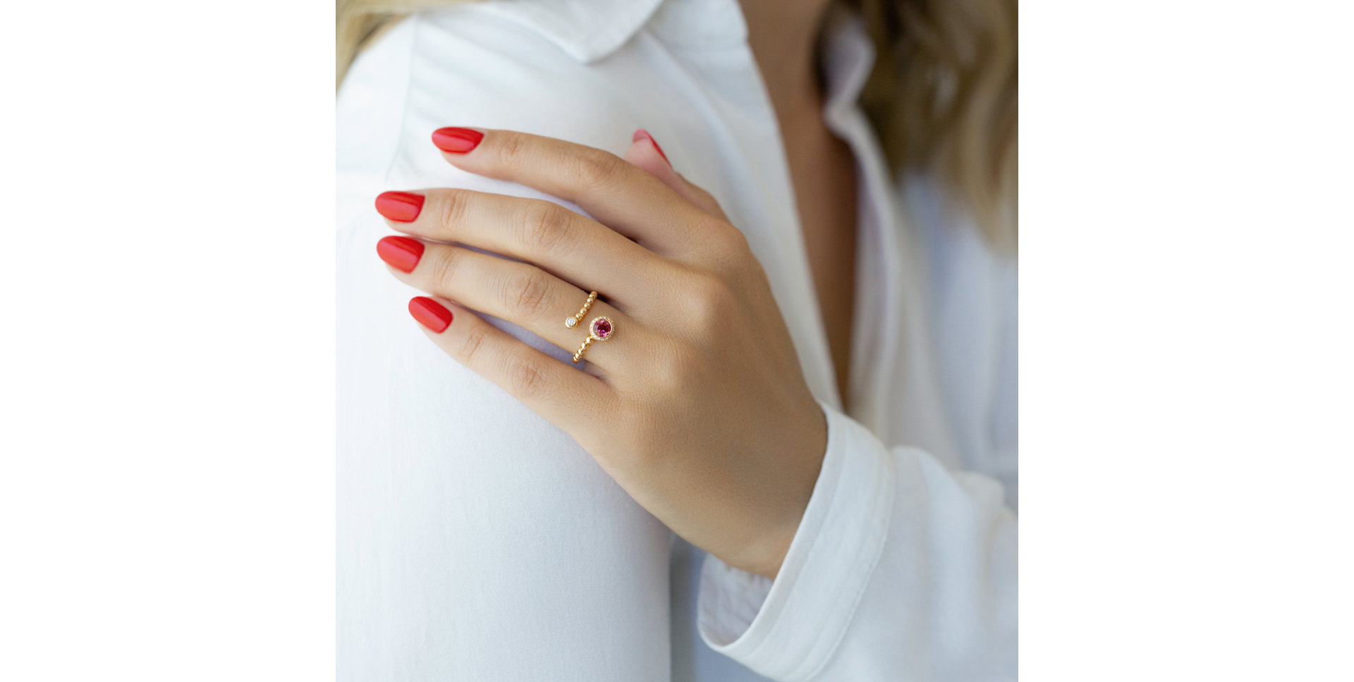 Prsteň s diamantmi a turmalínom Incroyable