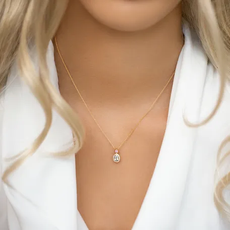 Náhrdelník s diamantmi, akvamarínom a zafírom Lèpre
