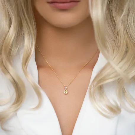 Náhrdelník s diamantmi, peridotom a zafírom Charme