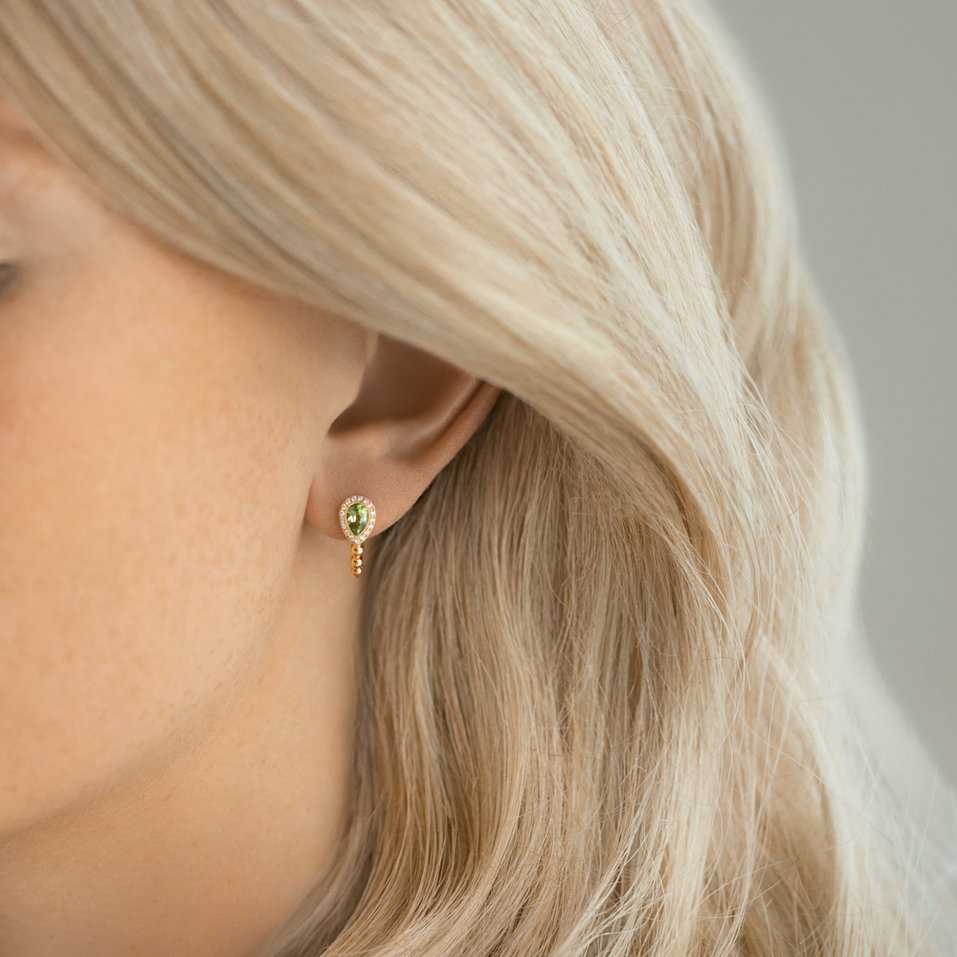 Náušnice akvamarínom s diamantmi Offering