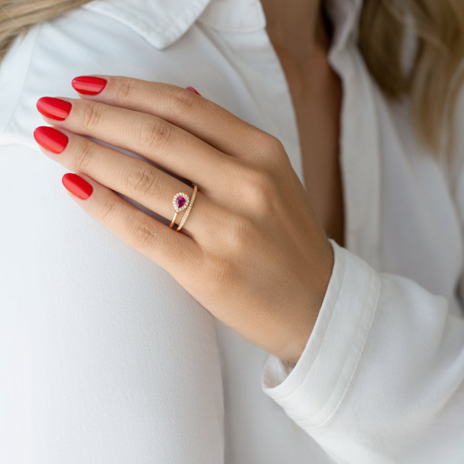 Prsteň s zafírom a diamantmi Perrette