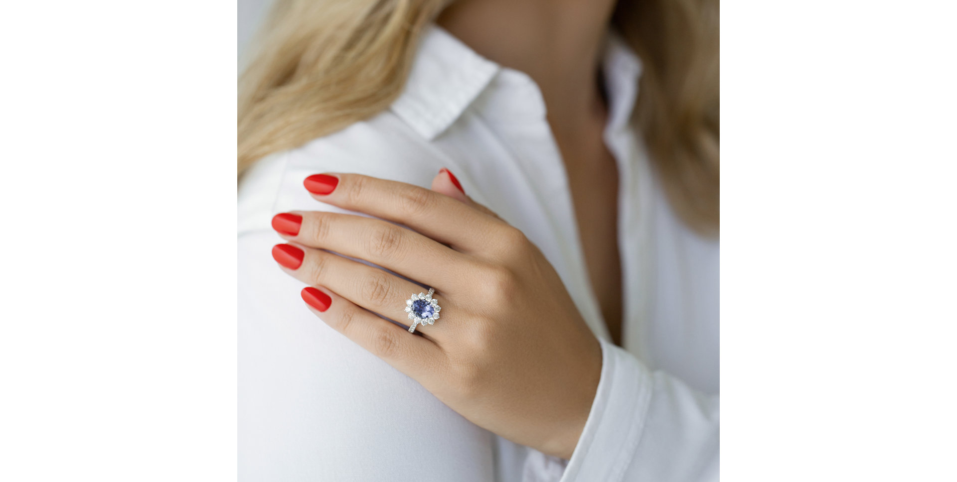 Prsteň s tanzanitom a diamantmi Tanzania Majesty