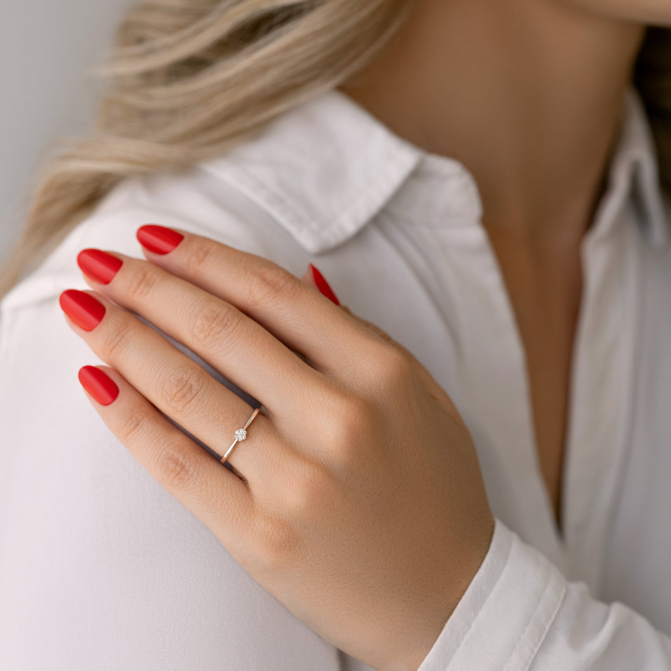 Prsteň s diamantmi Shiny Flower