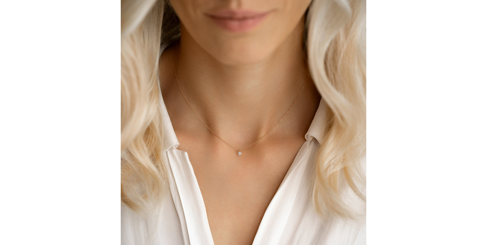 Náhrdelník s diamantmi Shiny Flower