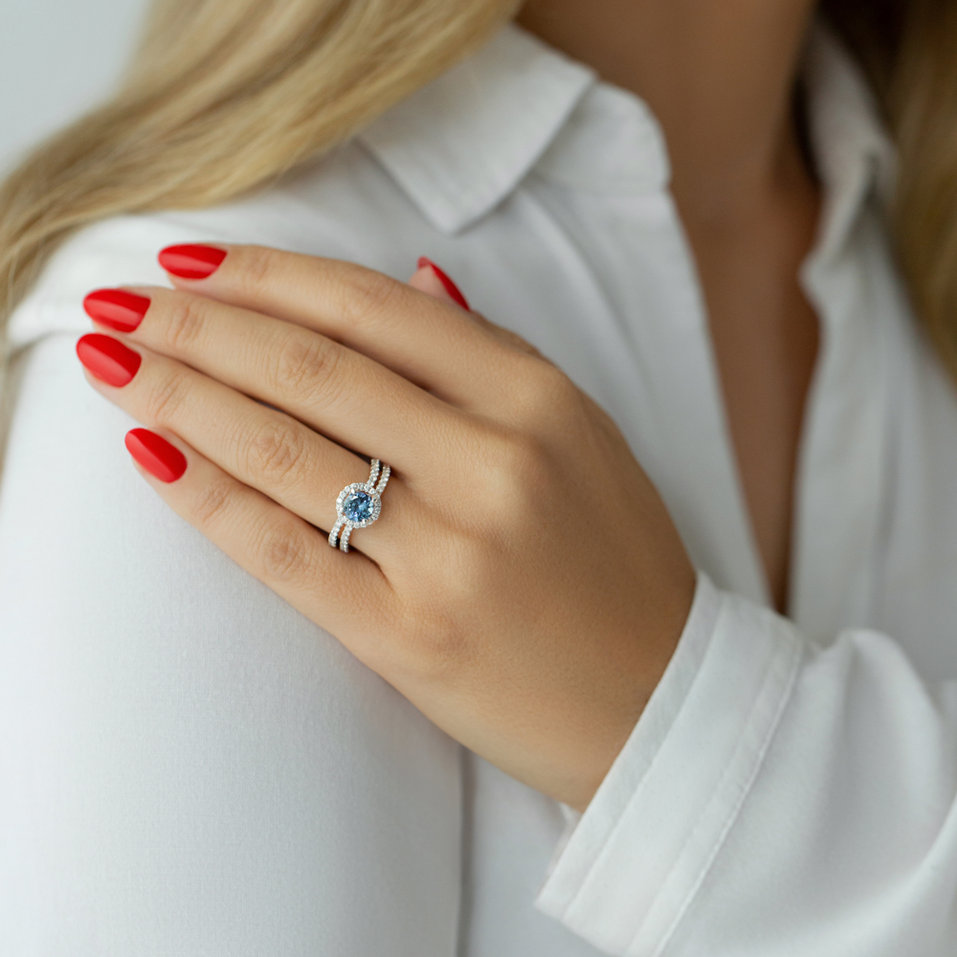 Prsteň s tanzanitom a diamantmi Rosena