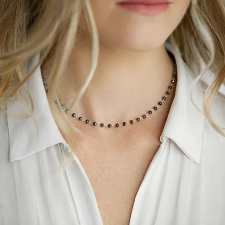 Náhrdelník s čiernymi diamantmi Dark Melody